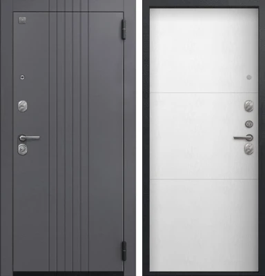 Дверь A-12 кашемир графит - софт ясень белый